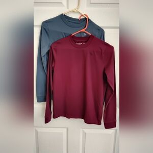 A&F Essential Boys Maroon and Blue Long Sleeve Shirts